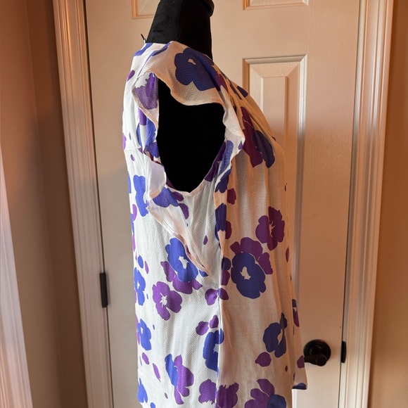 CAbi White and Purple Floral Blouse - Picture 6 of 8